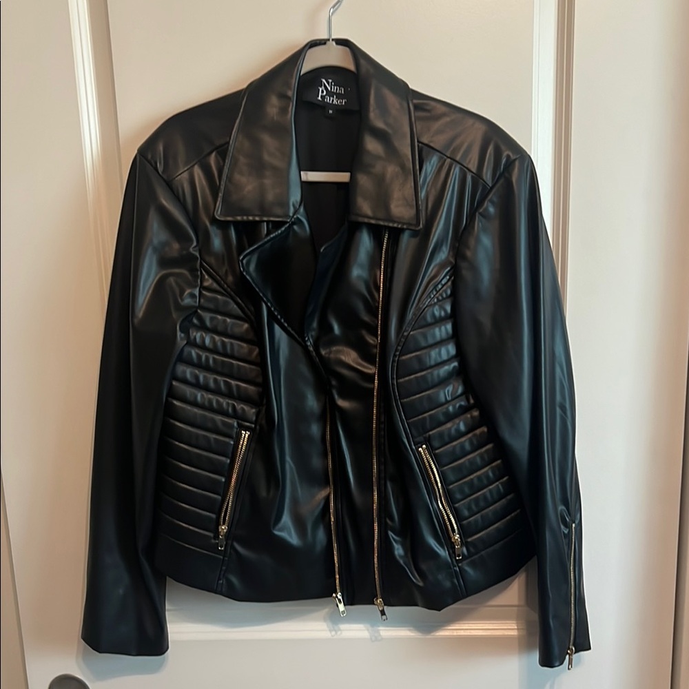 Parker Black Faux Leather Jacket